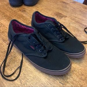 vans black canvas shoes womens size 8